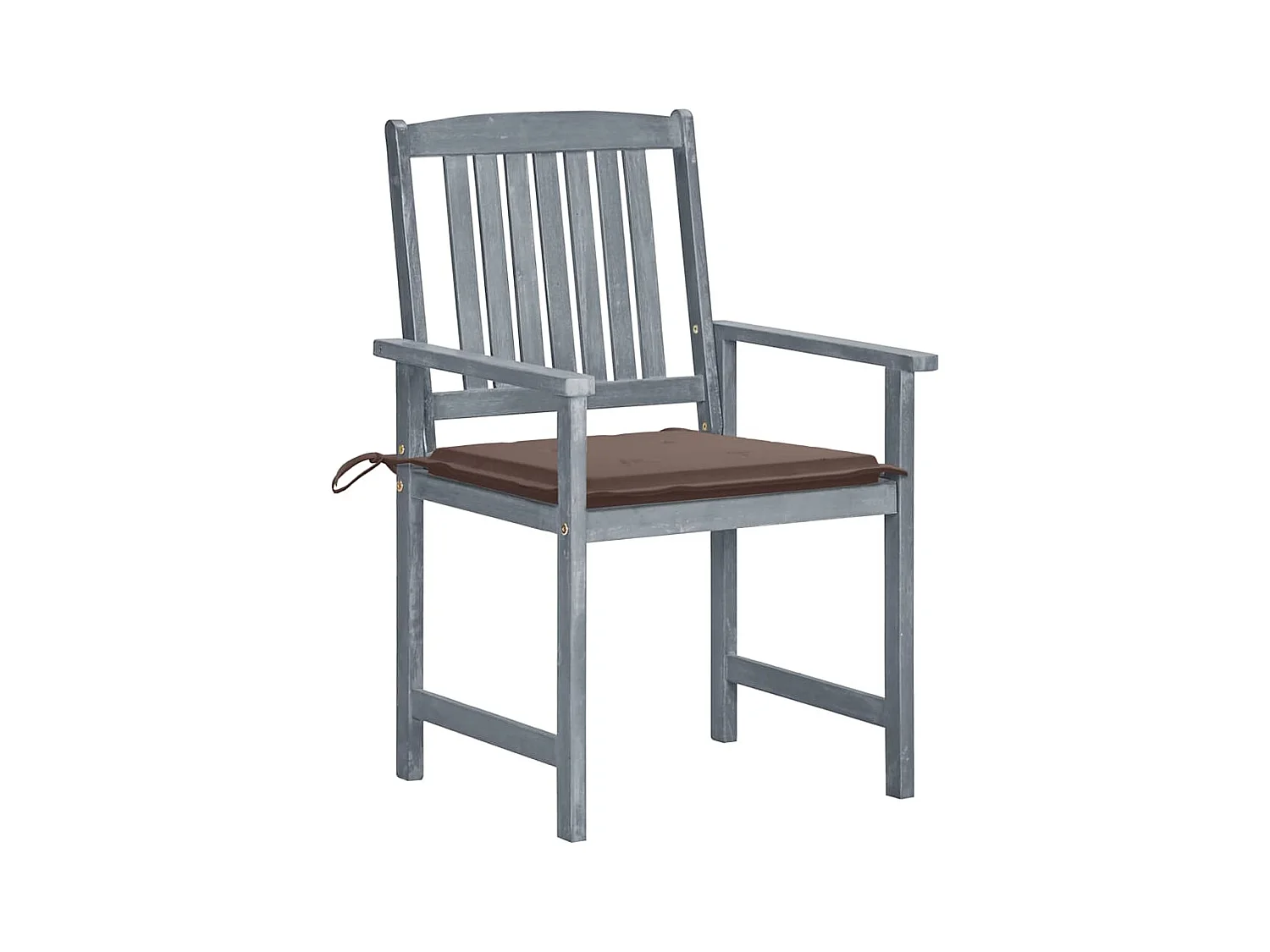 Juego de 8 sillas y cojines de jardín de madera maciza de acacia gris