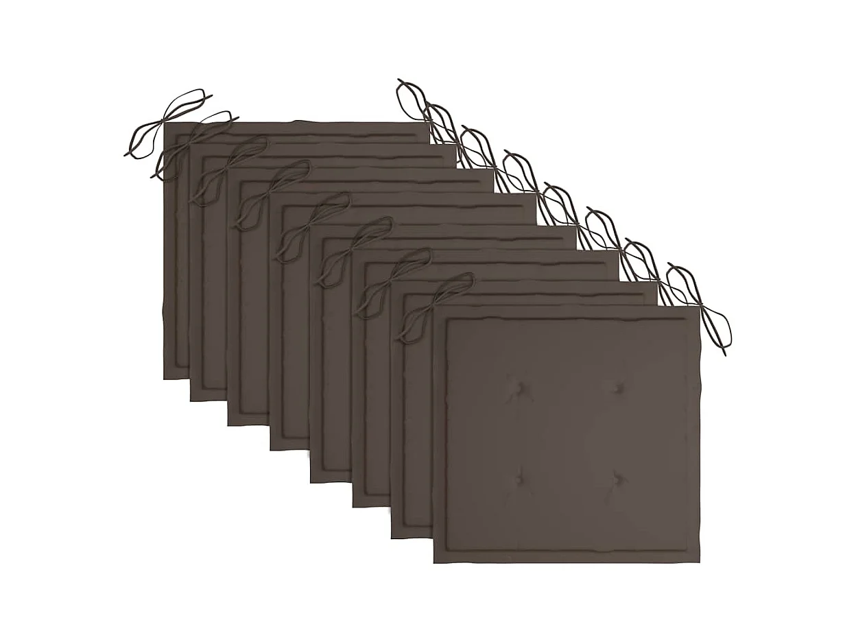 Juego de 8 sillas y cojines de jardín de madera maciza de acacia gris