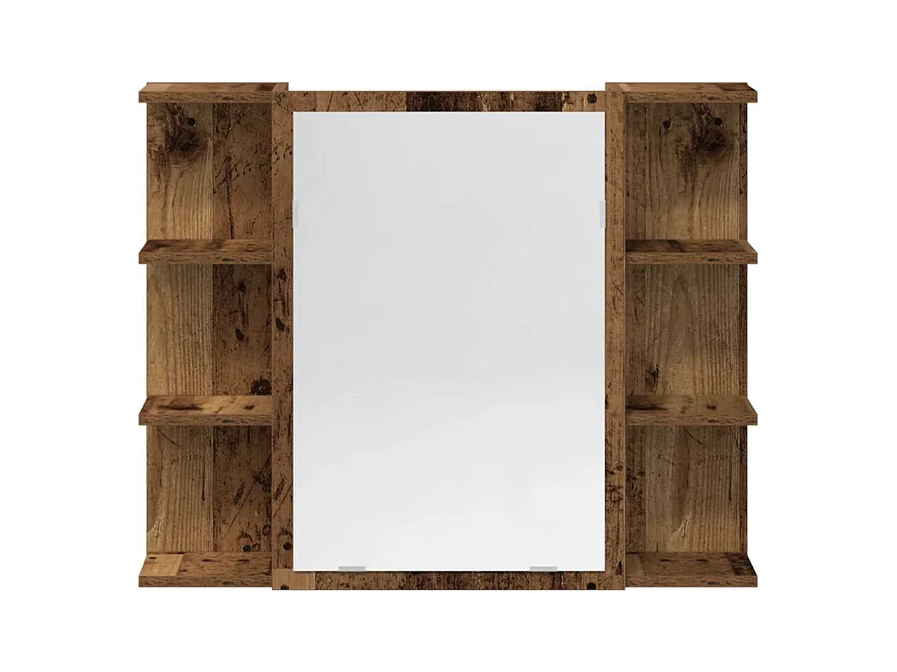 4-delige badkamermeubelset van bewerkt hout