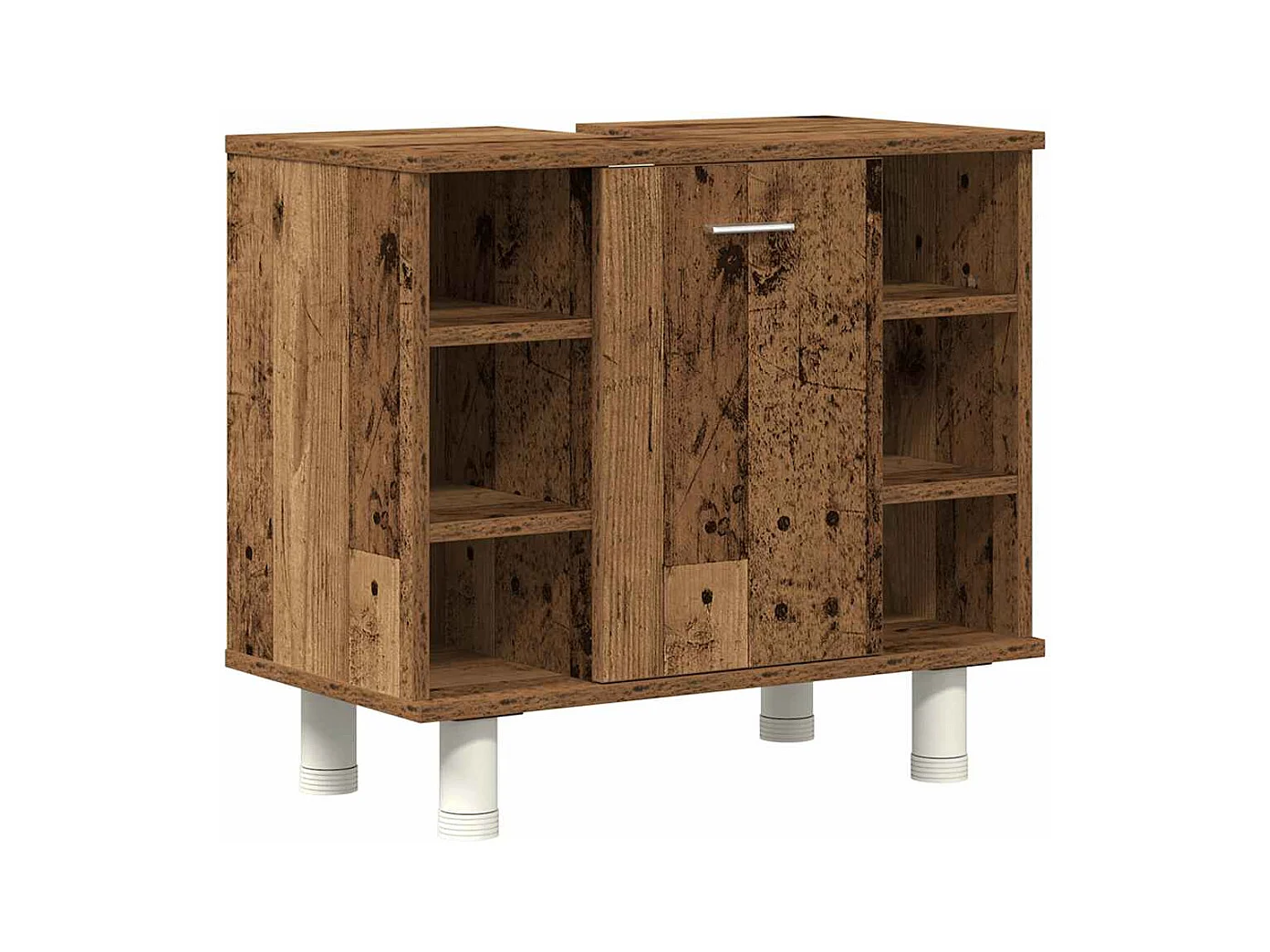 4-delige badkamermeubelset van bewerkt hout