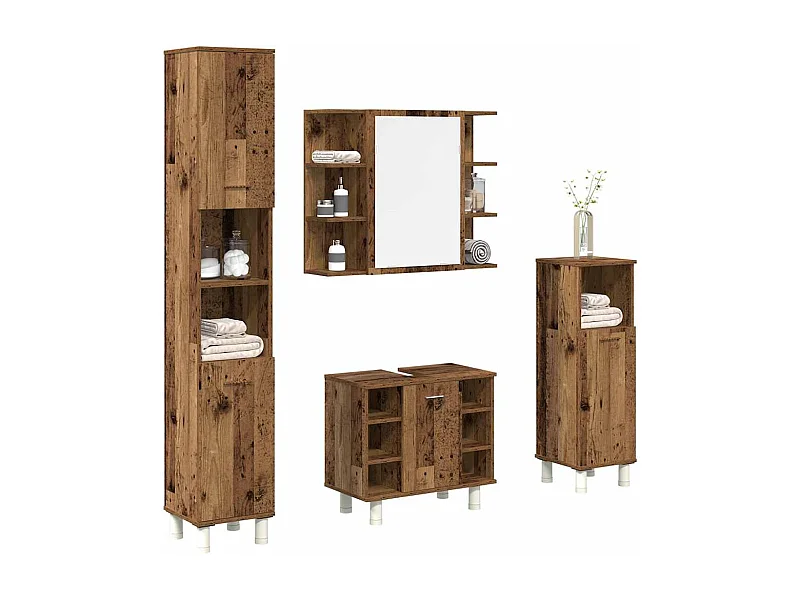 Ensemble de meubles salle de bain 4 pcs bois d'ingénierie