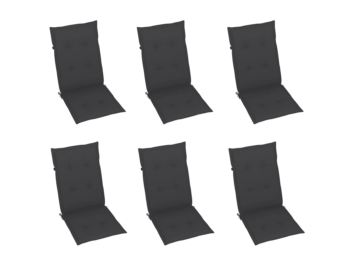 Chaises de jardin lot de 6 avec coussins anthracite Bois teck
