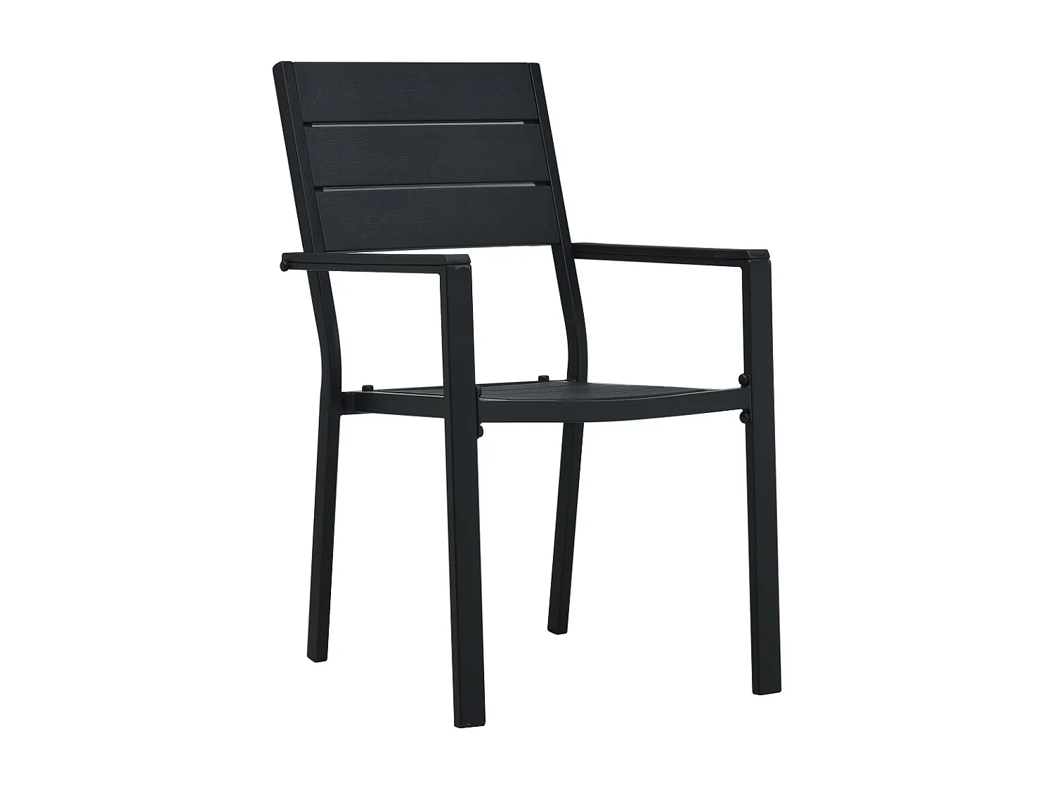 Chaises de jardin lot de 4 Noir PEHD Aspect de bois
