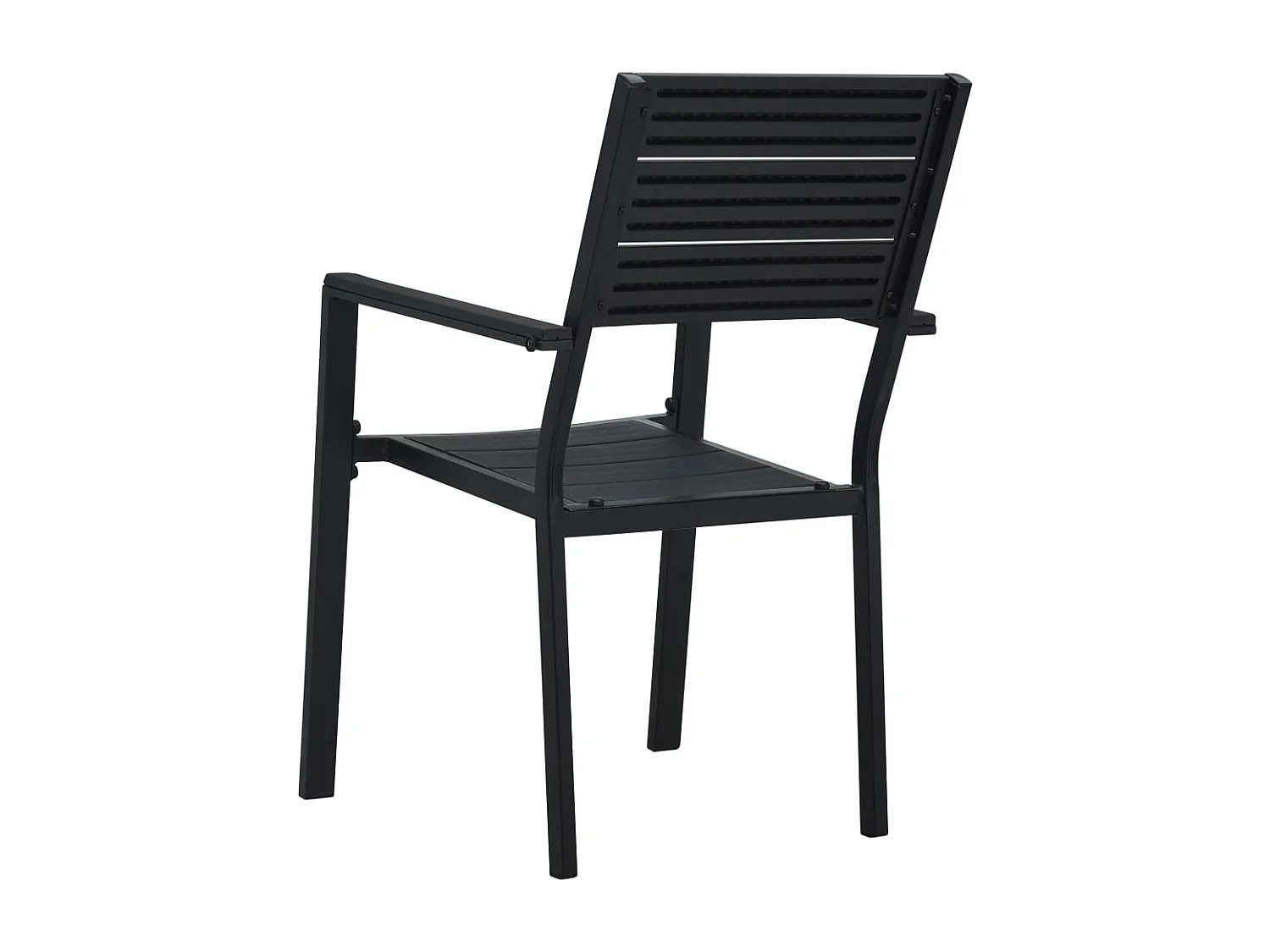 Chaises de jardin lot de 4 Noir PEHD Aspect de bois