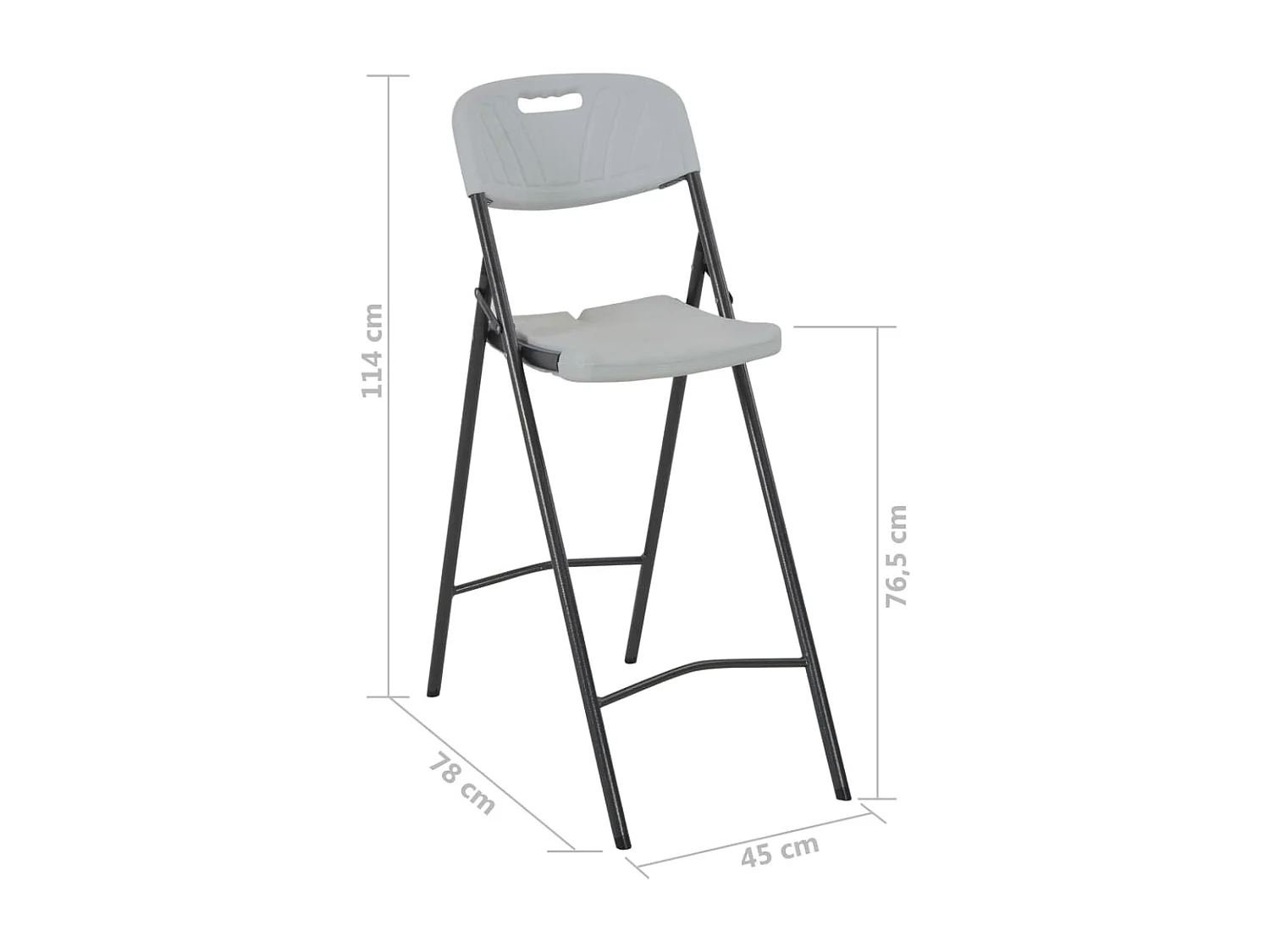 Opvouwbare barstoelen set van 2 HDPE en staal Wit