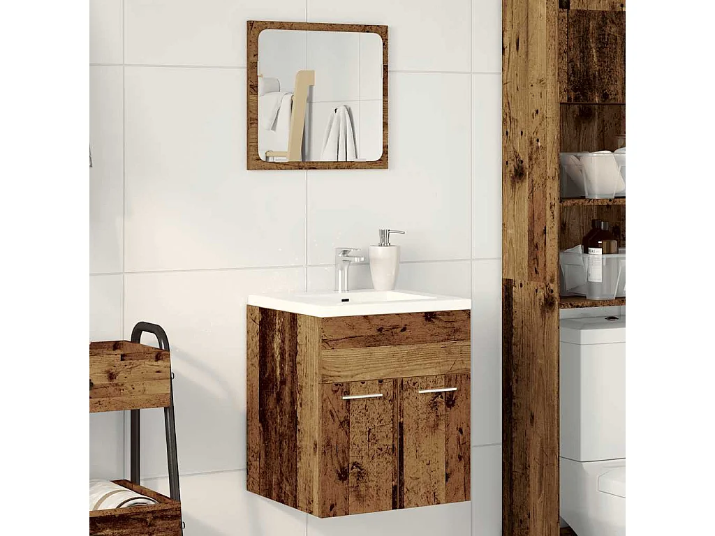 Ensemble de meubles salle de bain 2 pcs bois d'ingénierie