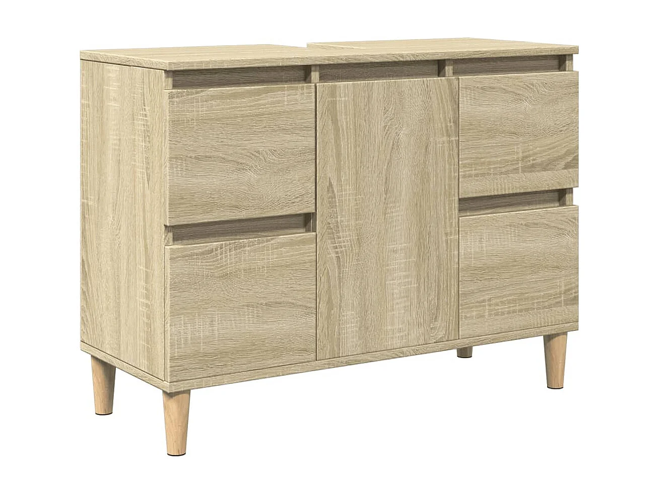 Conjunto de muebles de baño de 3 piezas roble sonoma