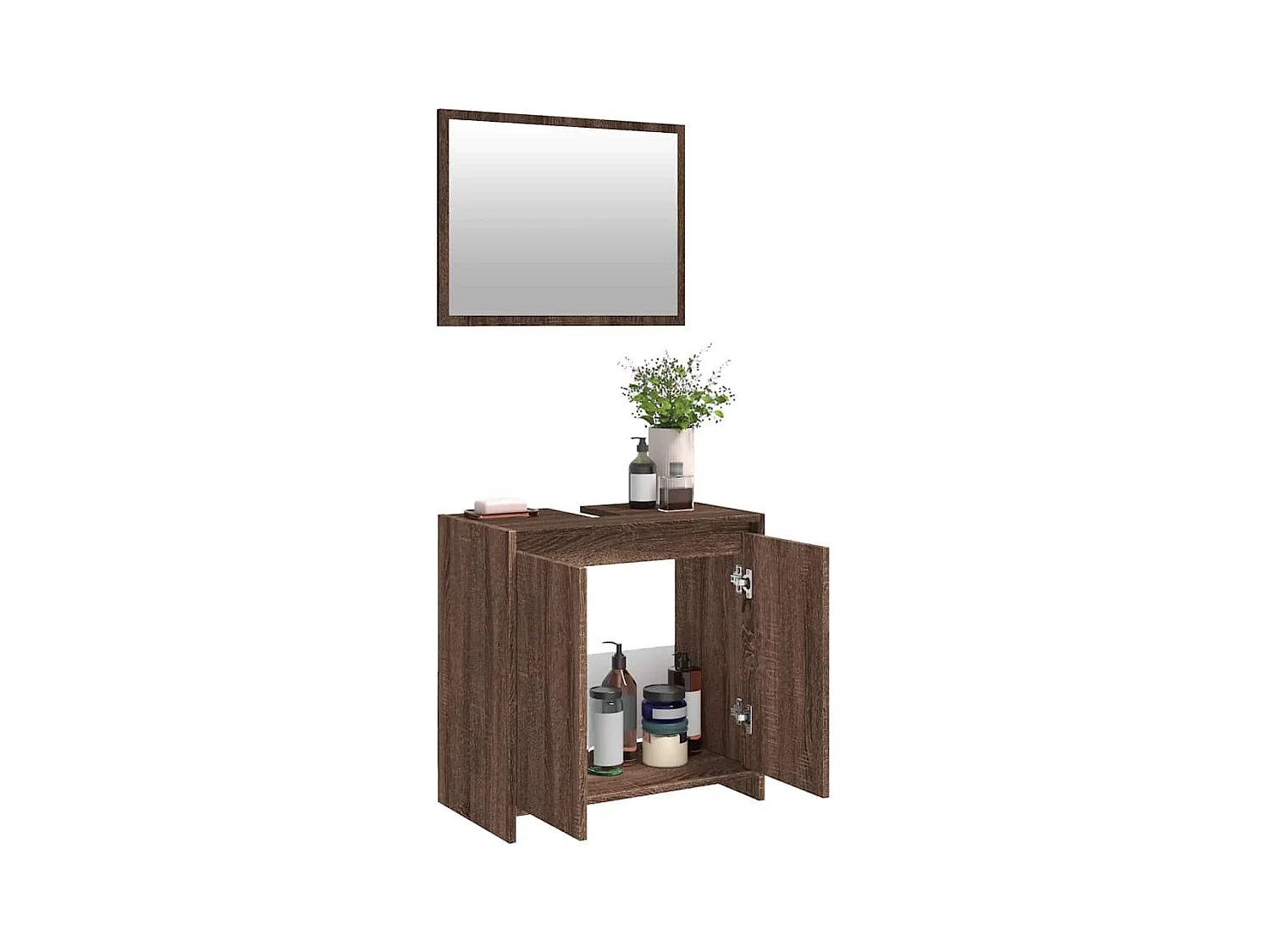 2-delige badkamermeubelset Bruin eiken