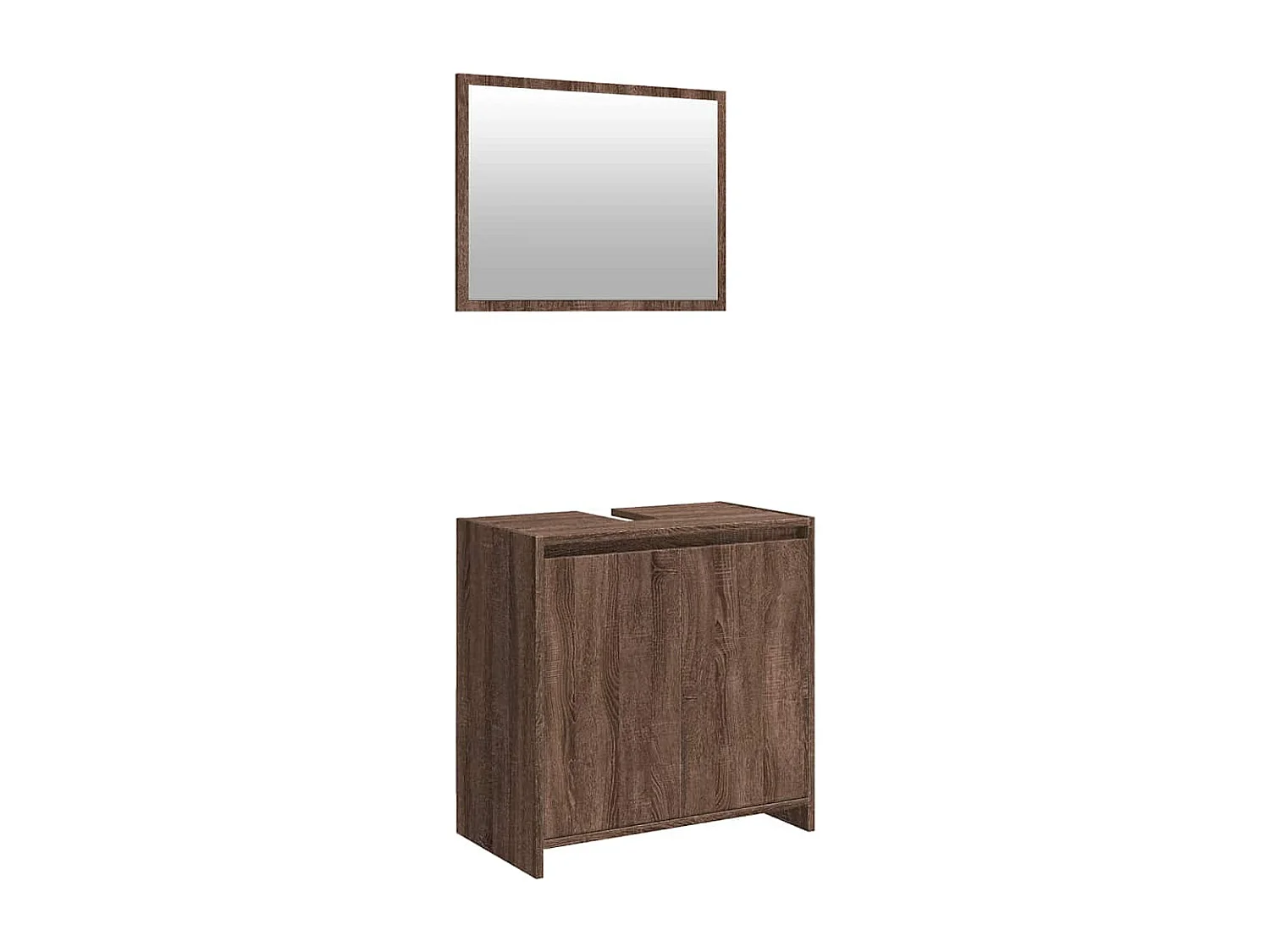 Set di mobili da bagno 2 pezzi Rovere marrone