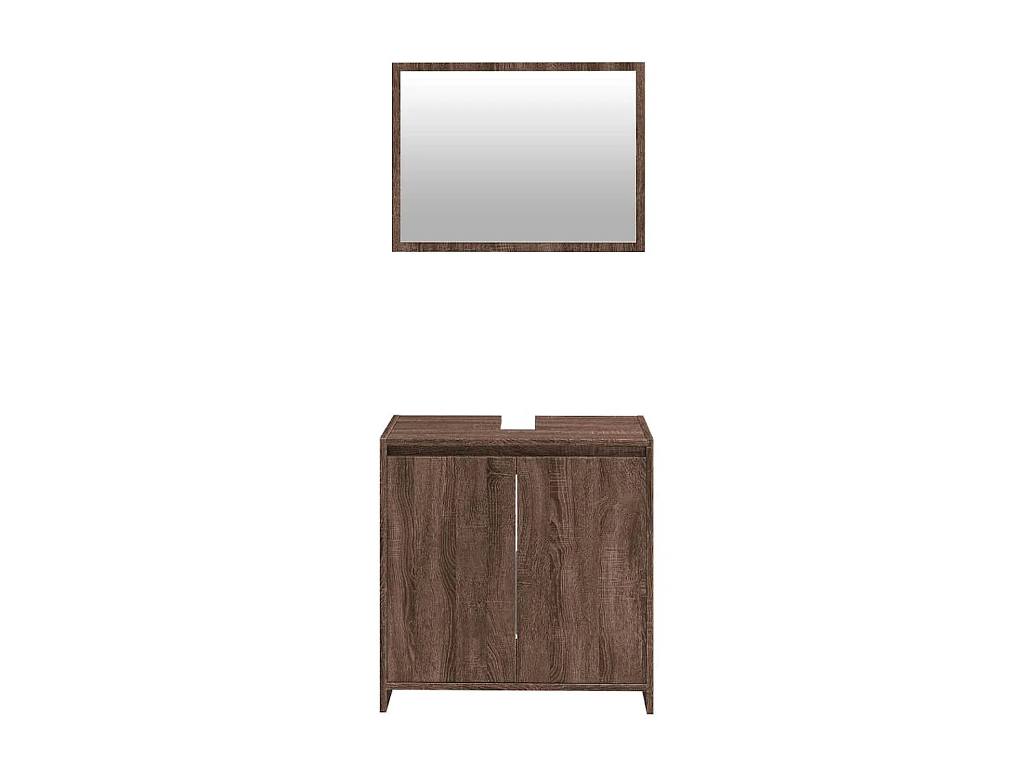 Set di mobili da bagno 2 pezzi Rovere marrone
