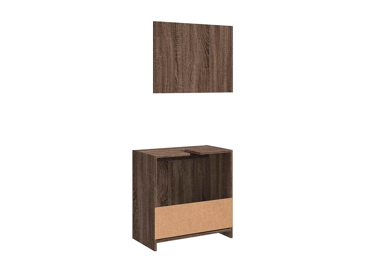 Set di mobili da bagno 2 pezzi Rovere marrone