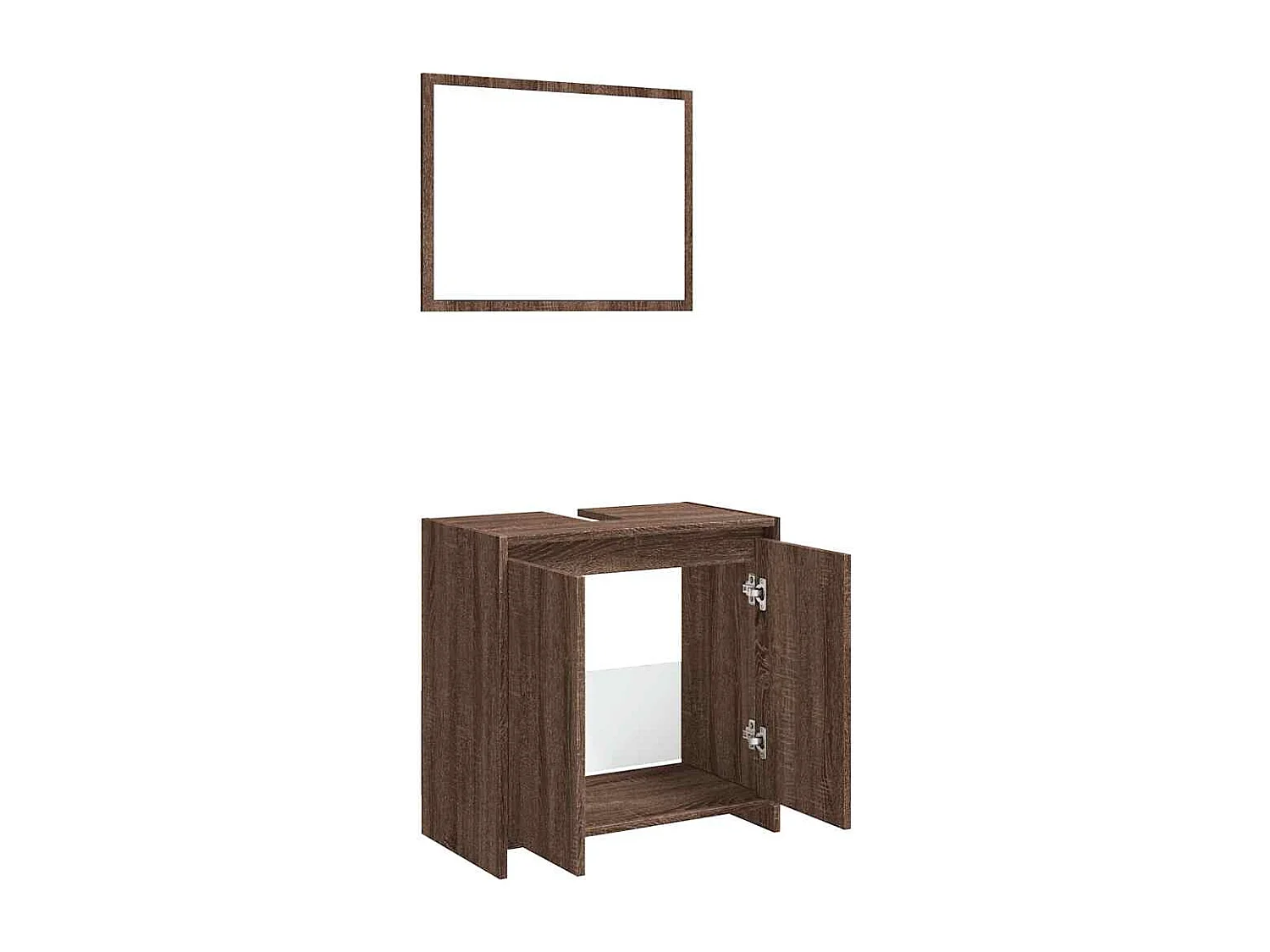 Set di mobili da bagno 2 pezzi Rovere marrone