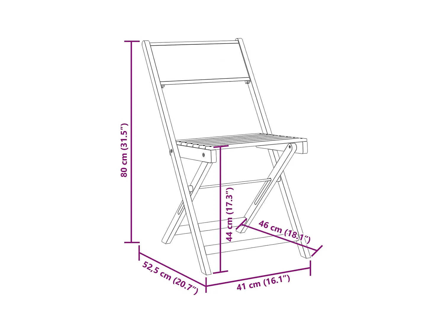 Opvouwbare tuinstoelen set van 6 stof en massief hout