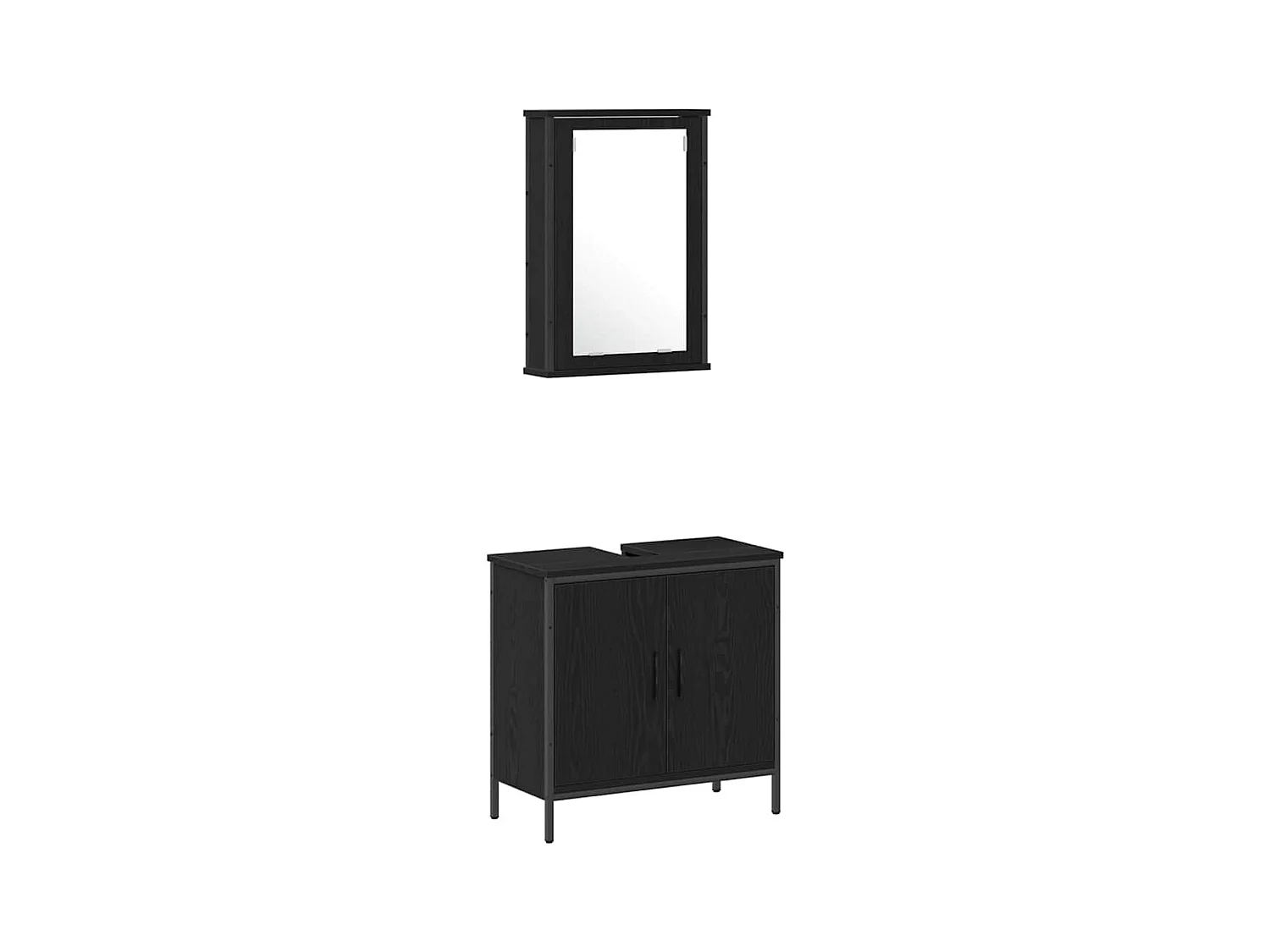 Ensemble de mobilier de salle de bain avec étagère 4 pcs Noir