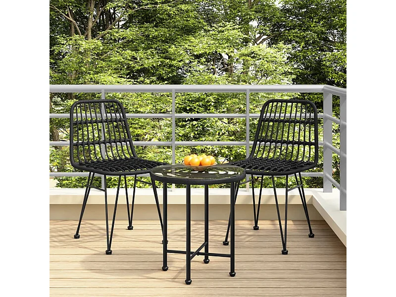Gartenstühle 2er-Set Schwarz 48x62x84 cm Harzgeflecht