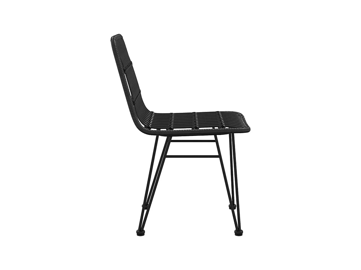 Chaises de jardin lot de 2 Noir 48x62x84 cm Résine tressée