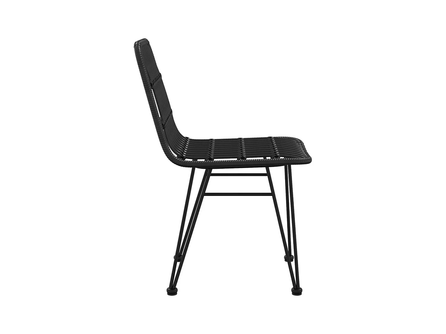 Chaises de jardin lot de 2 Noir 48x62x84 cm Résine tressée