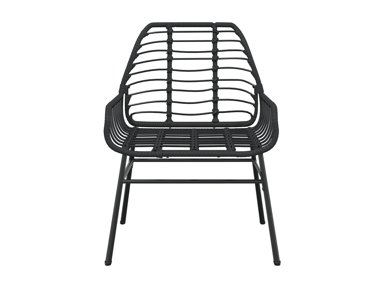 Set di 2 sedie da giardino in resina intrecciata nera