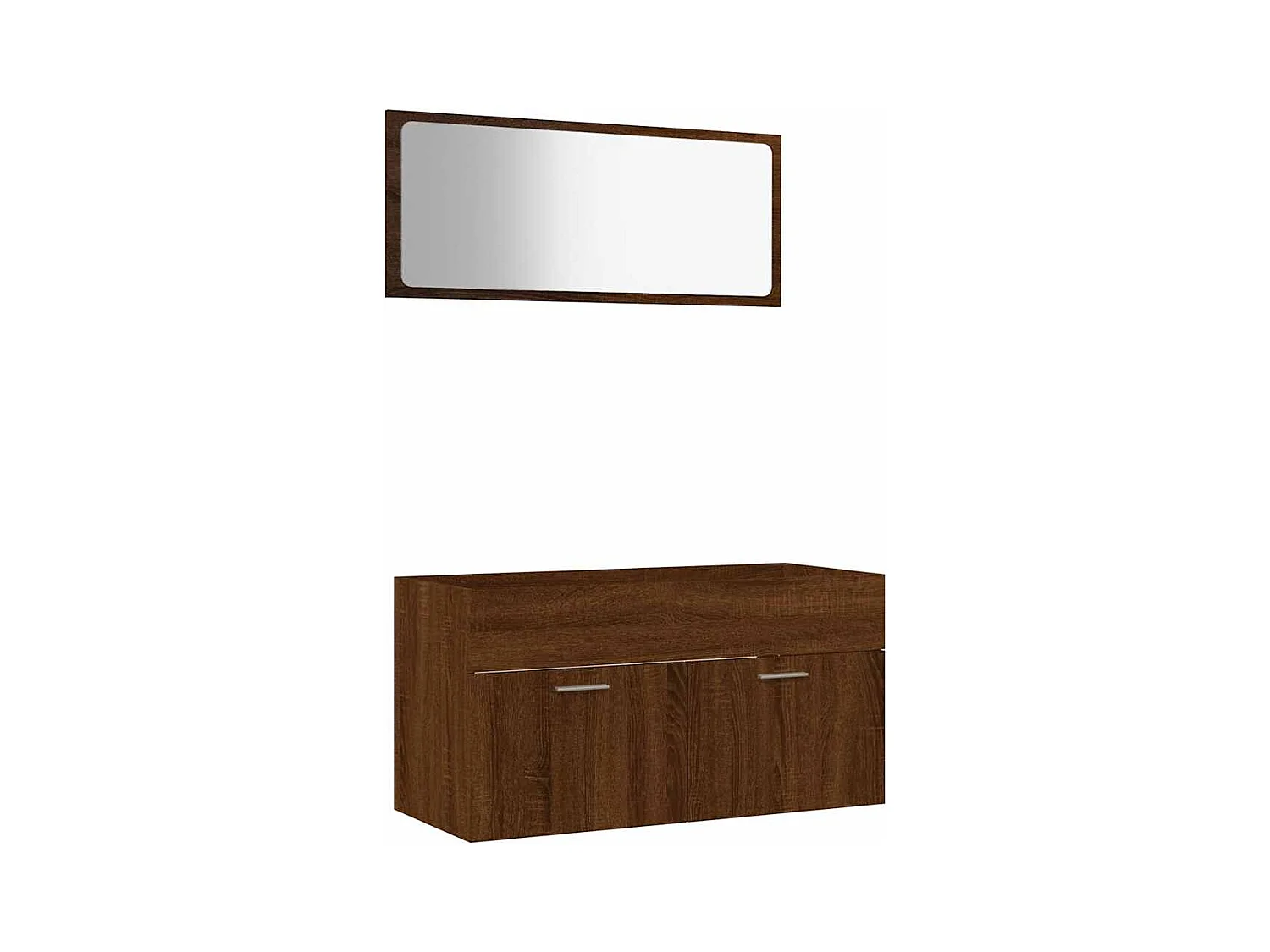 Ensemble de meubles de salle de bain 2 pcs Chêne marron