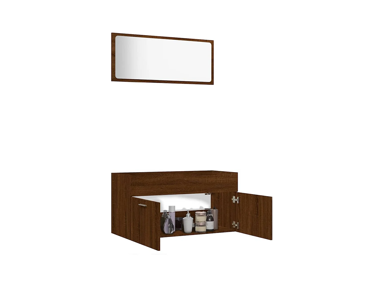 Ensemble de meubles de salle de bain 2 pcs Chêne marron