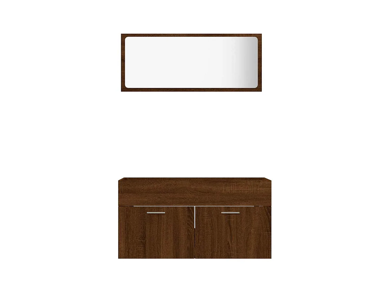 Ensemble de meubles de salle de bain 2 pcs Chêne marron