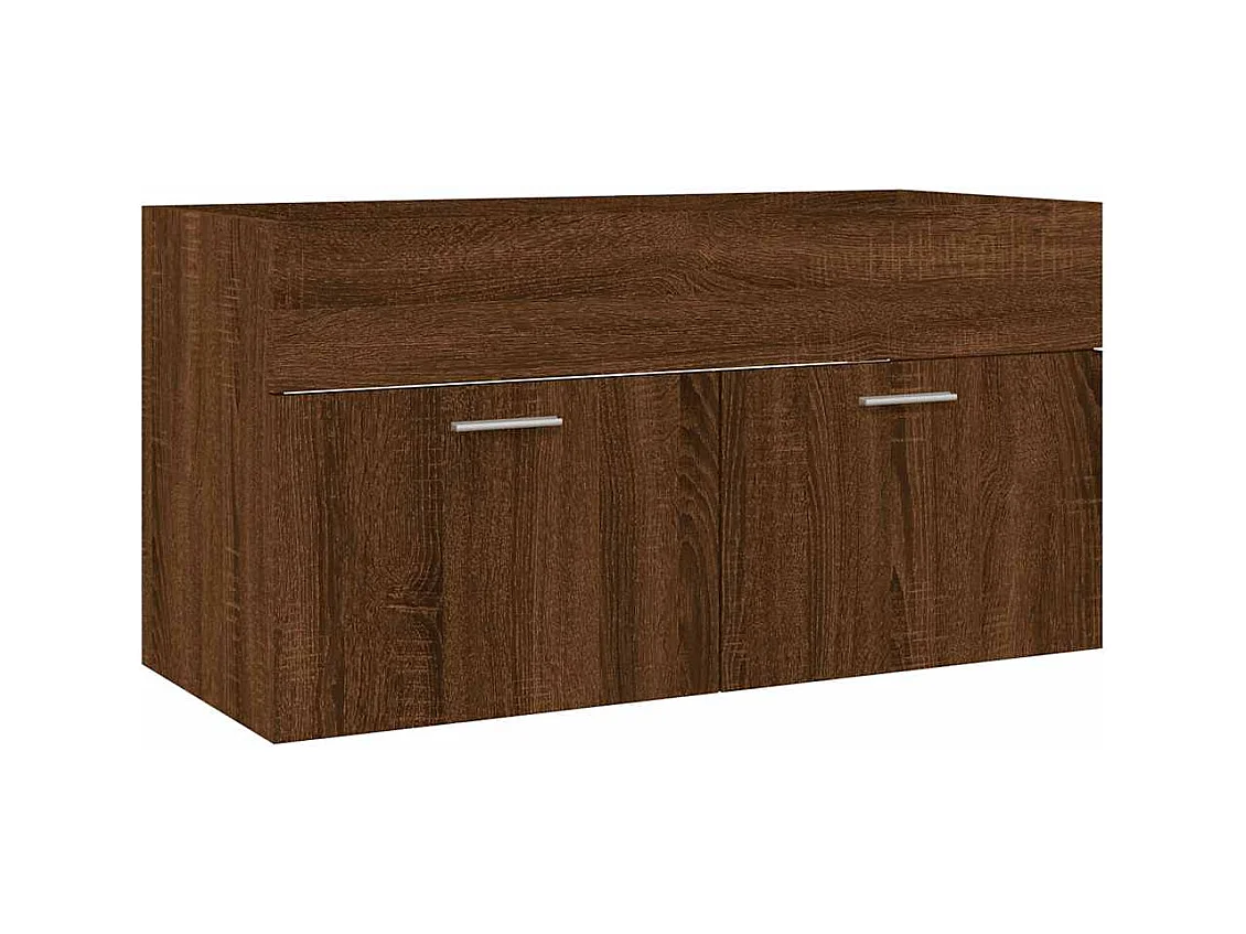 Ensemble de meubles de salle de bain 2 pcs Chêne marron