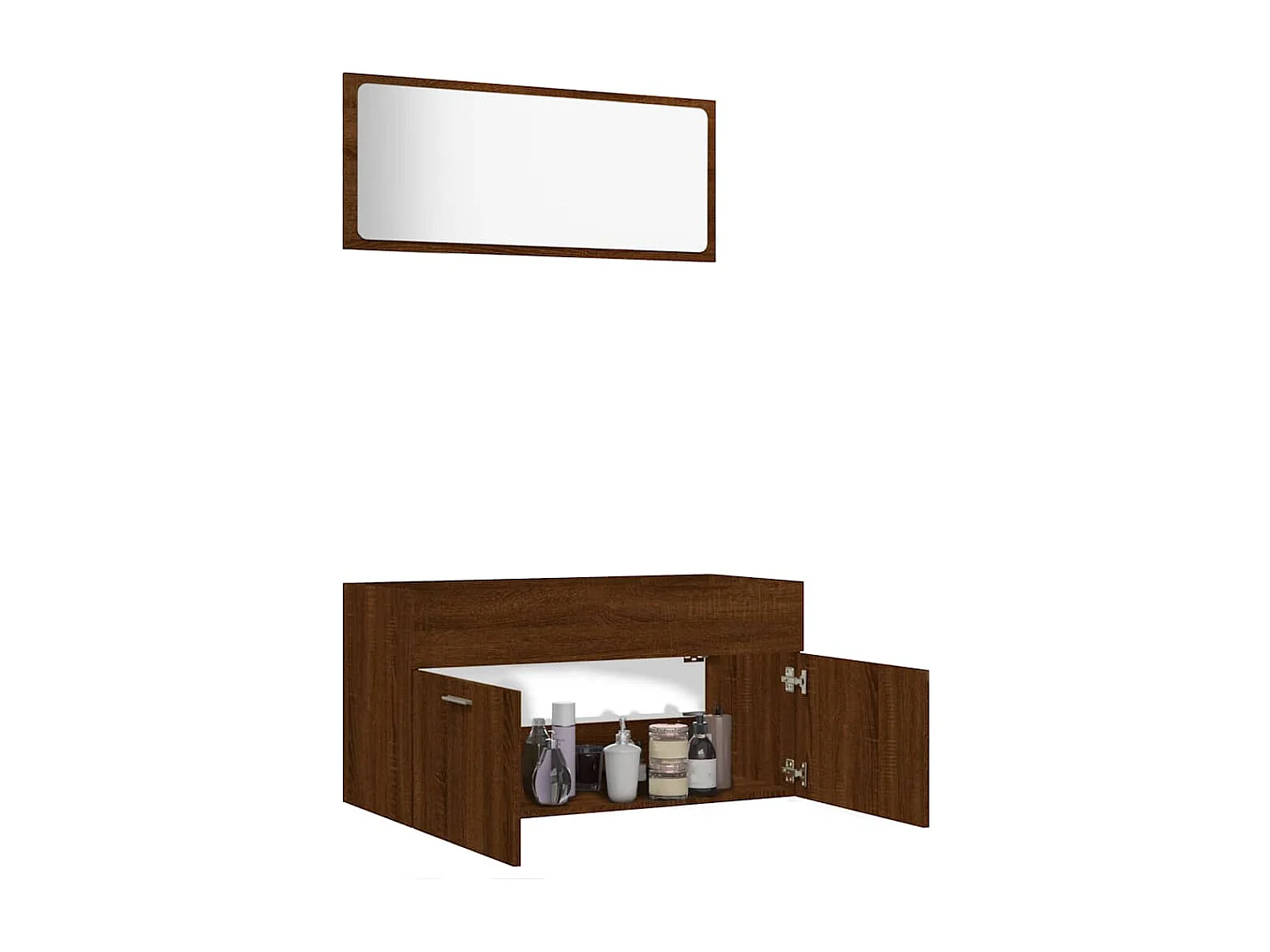 Ensemble de meubles de salle de bain 2 pcs Chêne marron