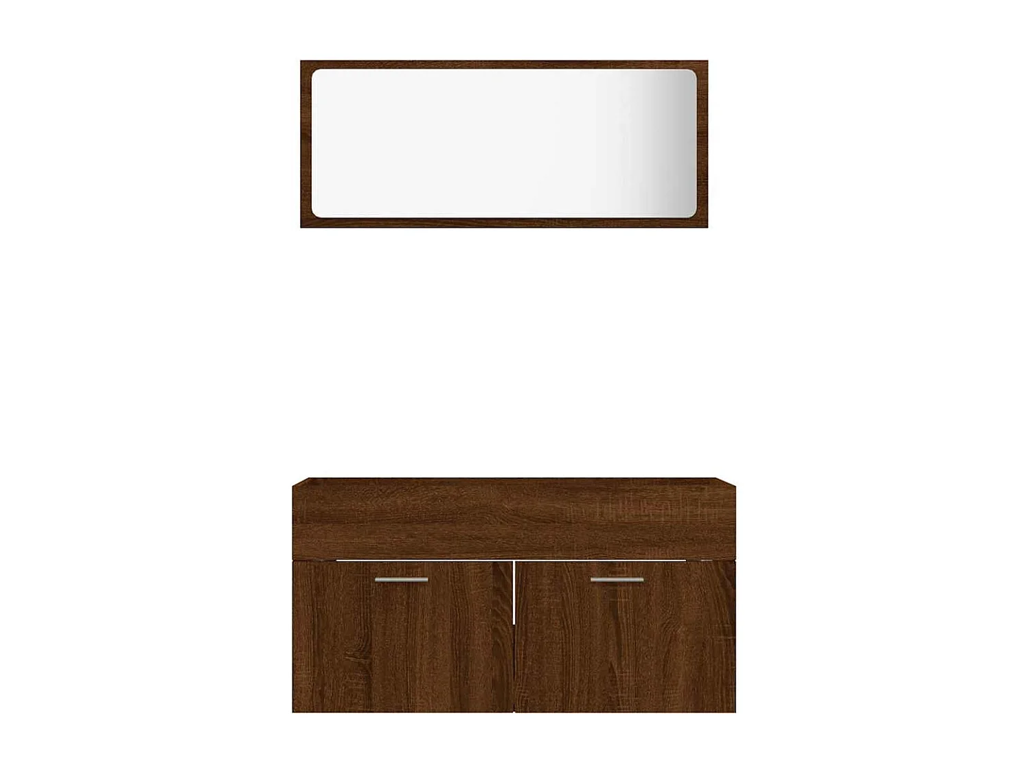 Ensemble de meubles de salle de bain 2 pcs Chêne marron