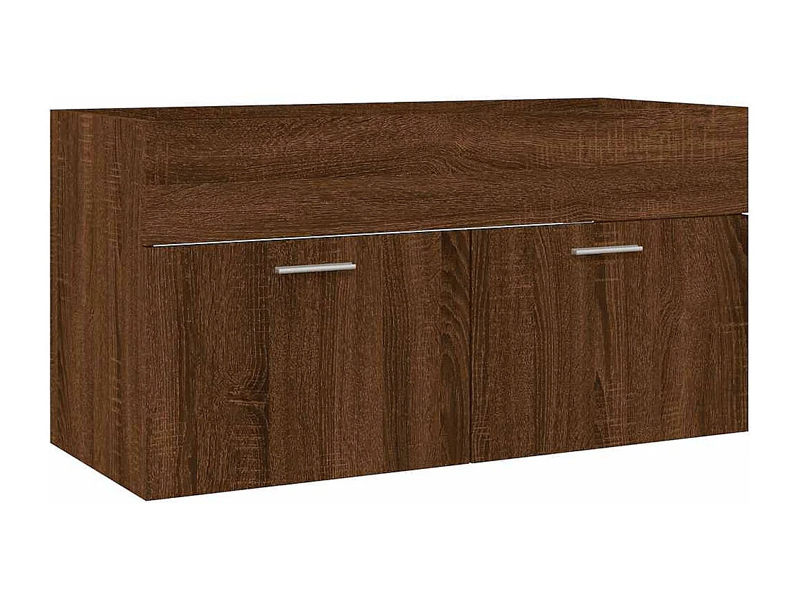 Ensemble de meubles de salle de bain 2 pcs Chêne marron