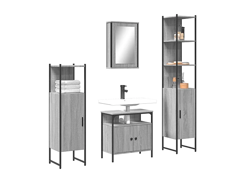 Set di mobili da bagno Sonoma Grey da 4 pezzi