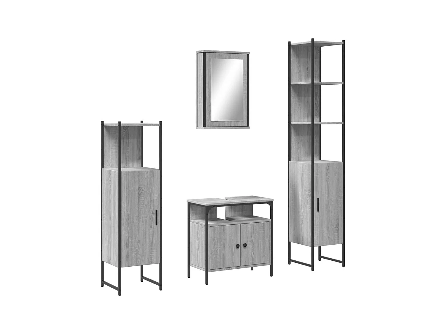 Set di mobili da bagno Sonoma Grey da 4 pezzi