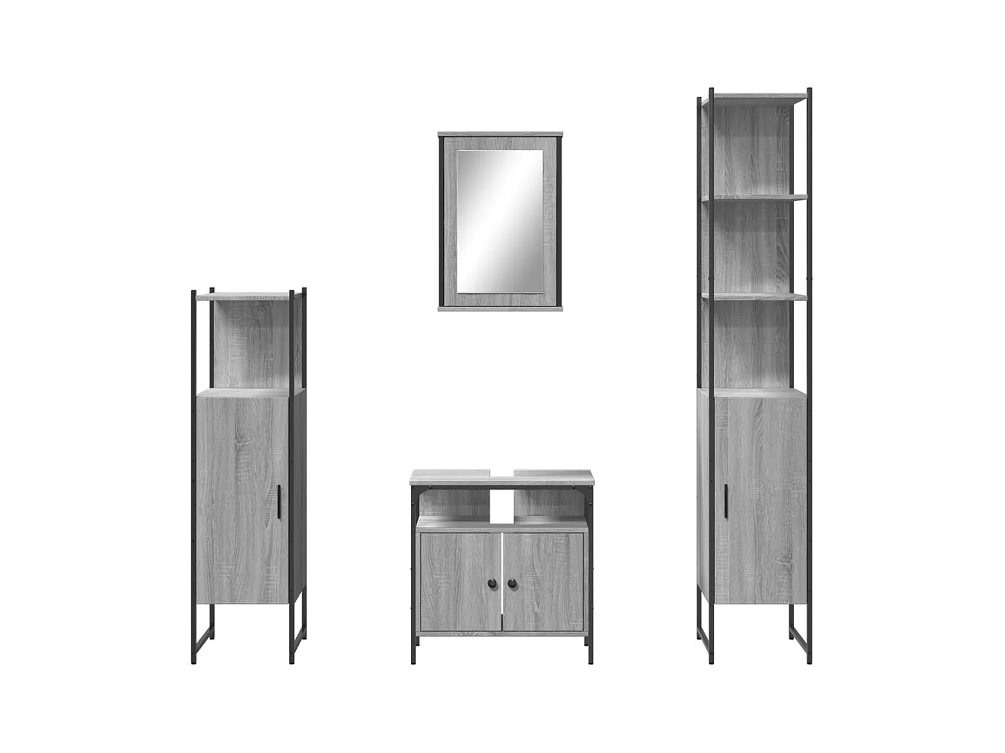 Set di mobili da bagno Sonoma Grey da 4 pezzi