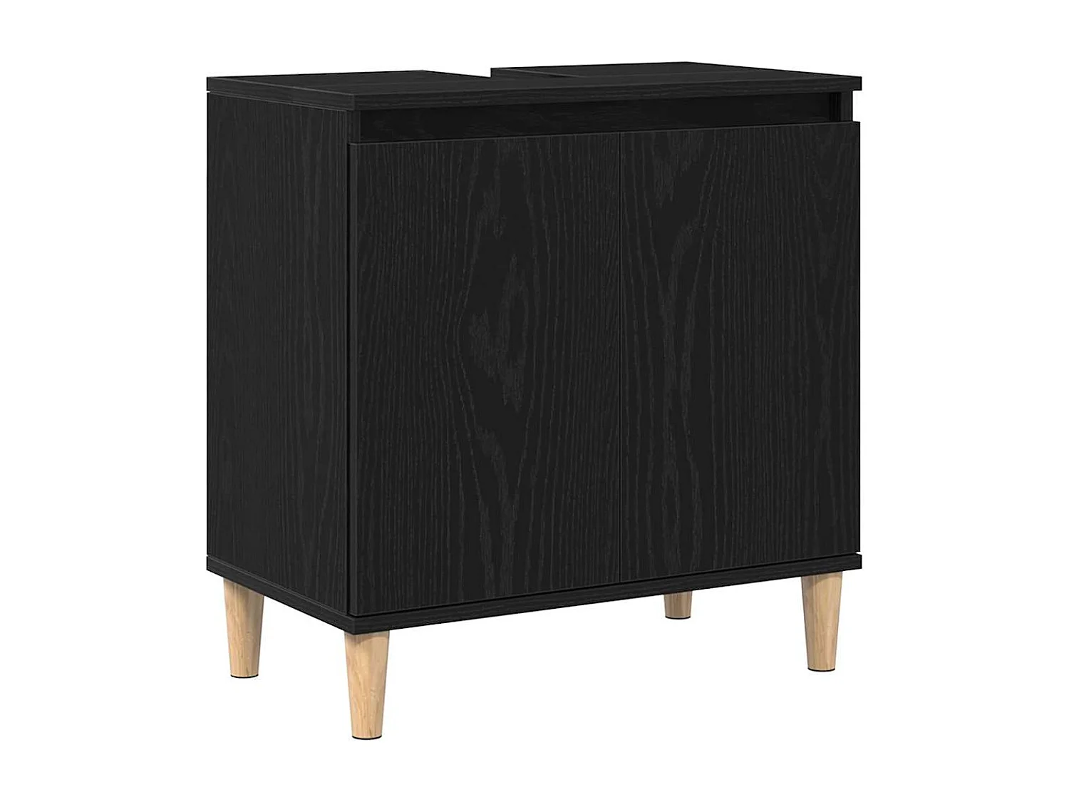 Conjunto de muebles de baño con almacenaje 3 piezas negro