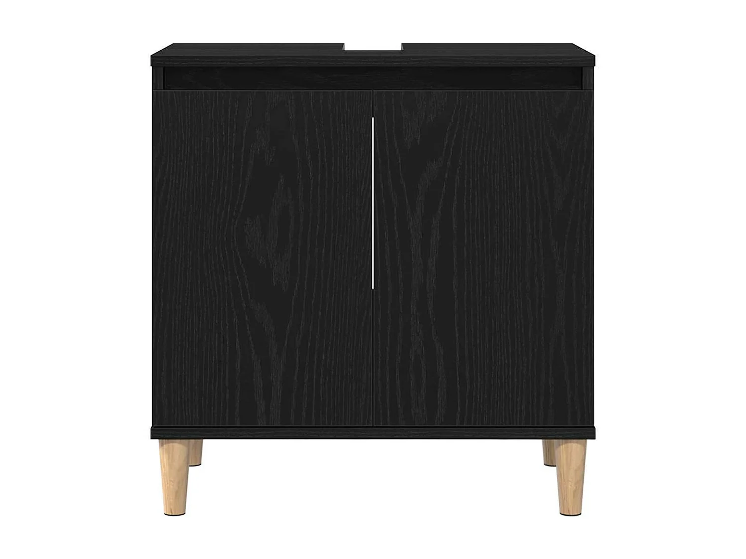 Conjunto de muebles de baño con almacenaje 3 piezas negro