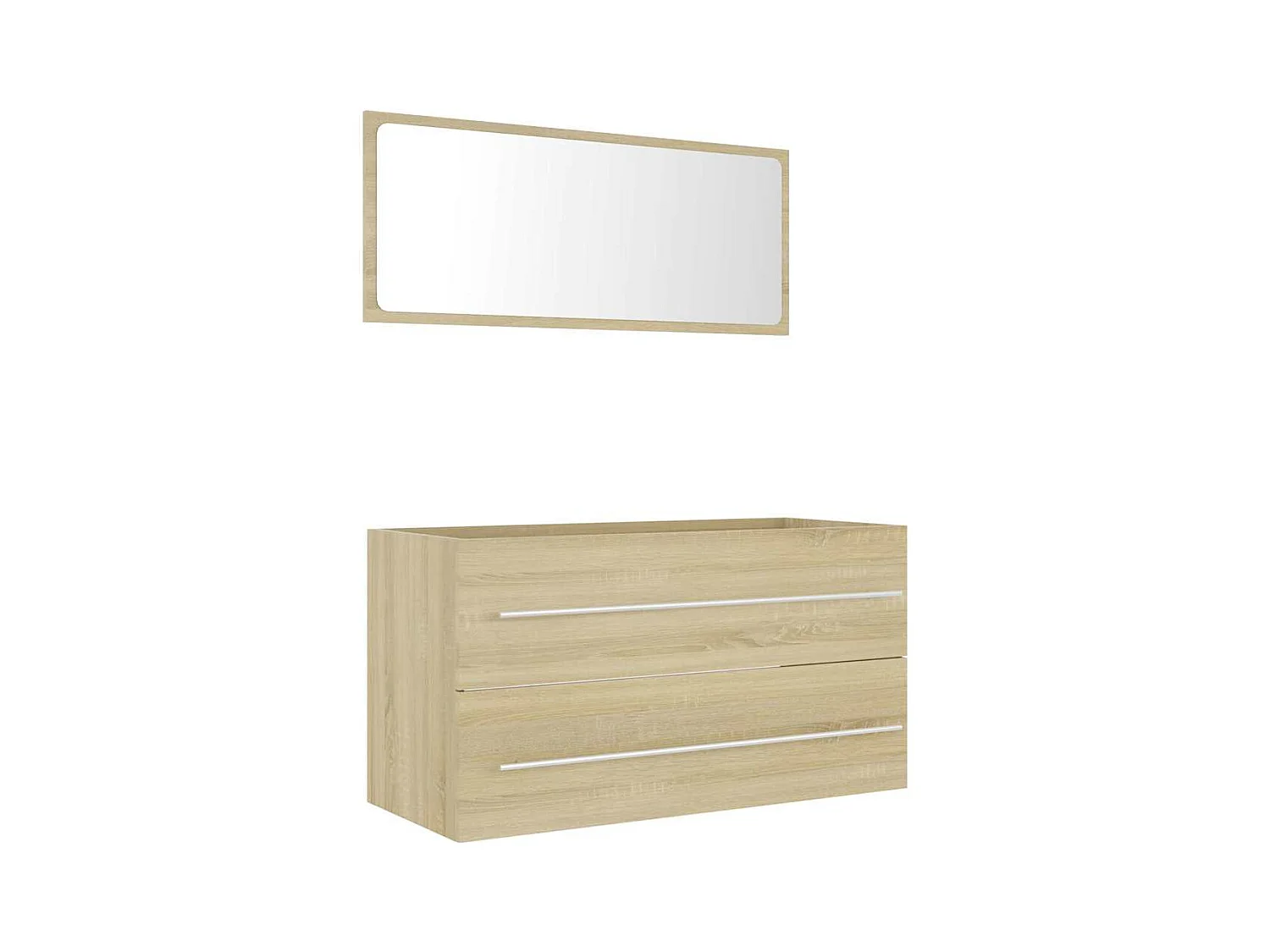 Ensemble de meubles de bain 2 pcs Chêne sonoma Aggloméré