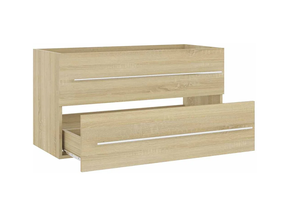 Ensemble de meubles de bain 2 pcs Chêne sonoma Aggloméré