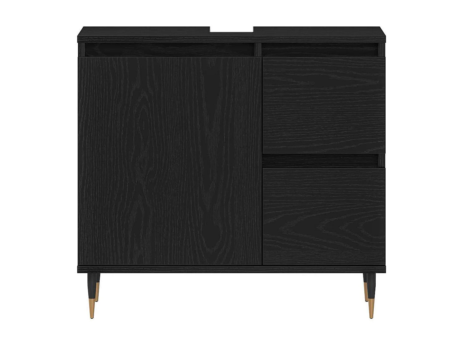 Set de meubles de salle de bain avec tiroir 3 pcs Chêne noir