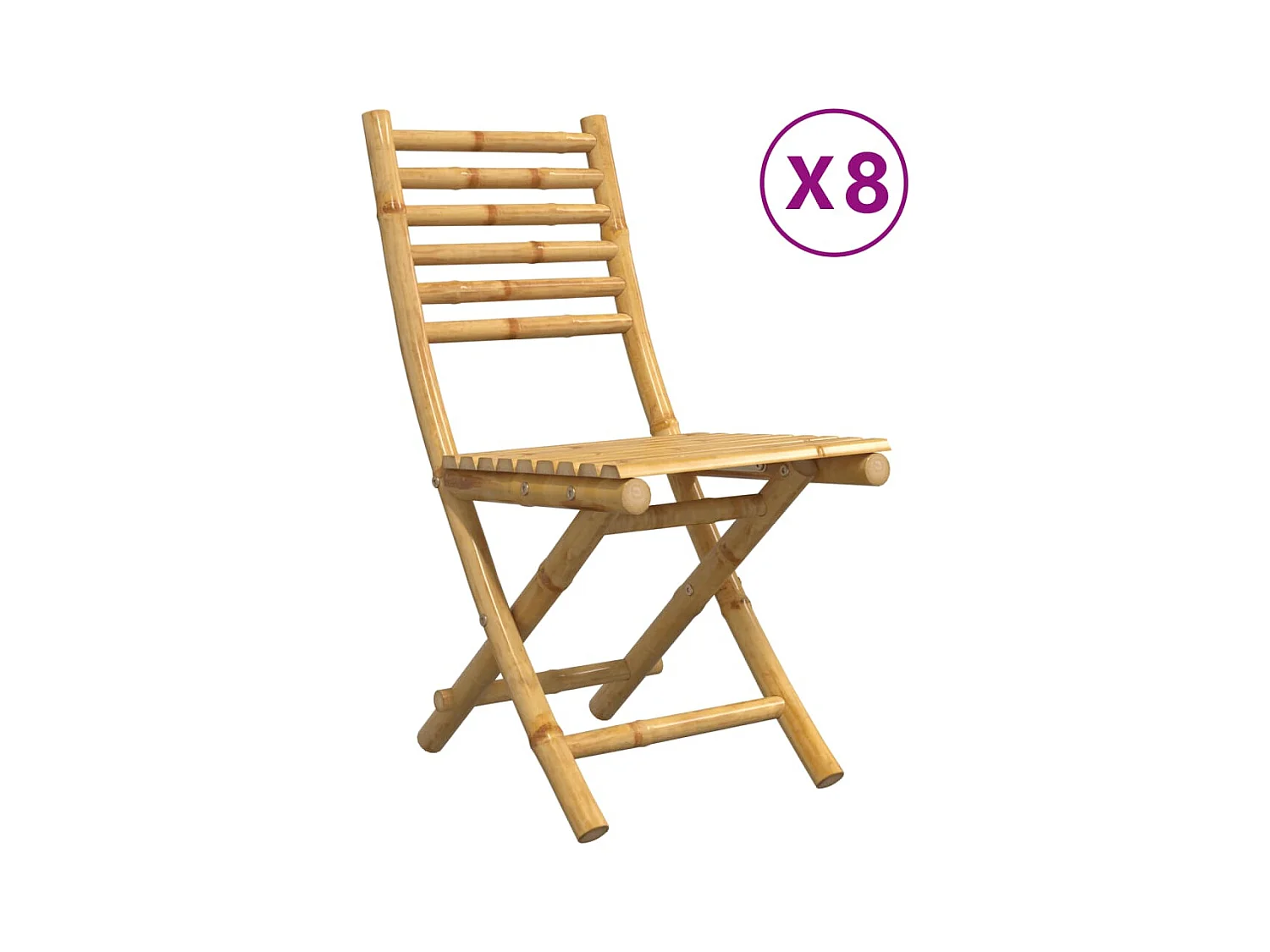 Opvouwbare tuinstoelen set van 8 43x54x88 cm bamboe