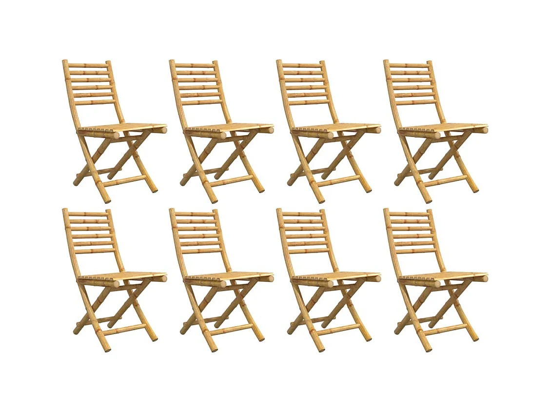 Opvouwbare tuinstoelen set van 8 43x54x88 cm bamboe