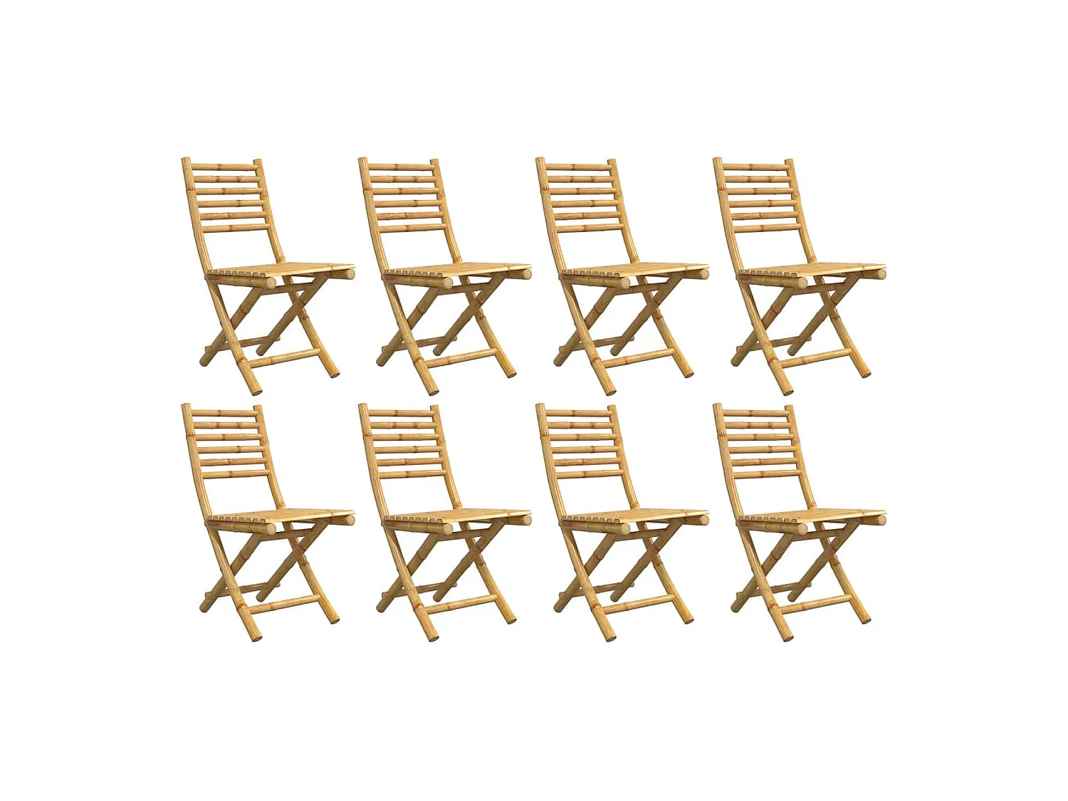 Opvouwbare tuinstoelen set van 8 43x54x88 cm bamboe