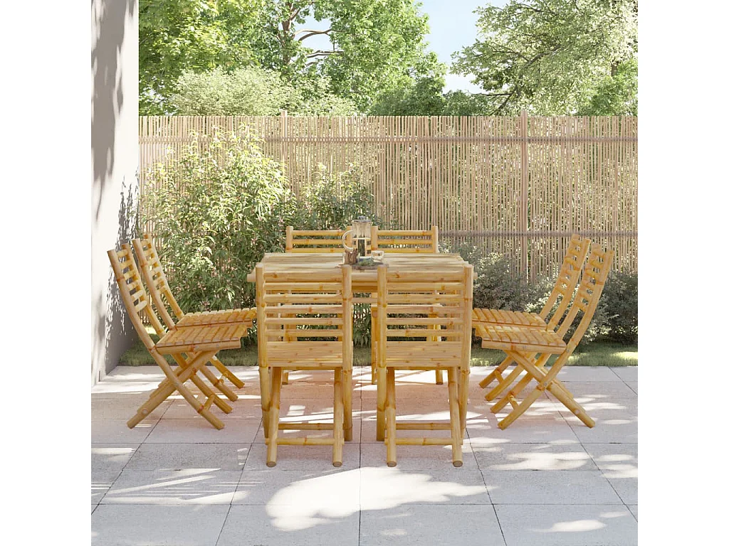 Chaises pliables de jardin lot de 8 43x54x88 cm bambou