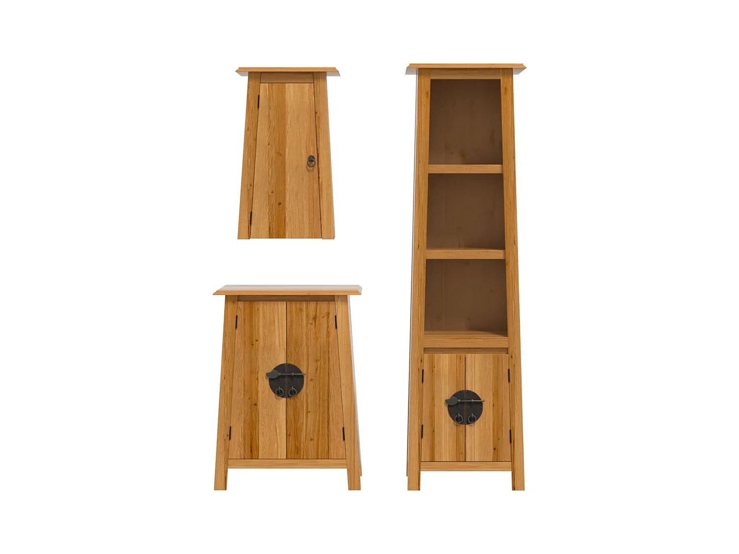 Ensemble de meubles de salle de bain 3 pcs bois de pin massif