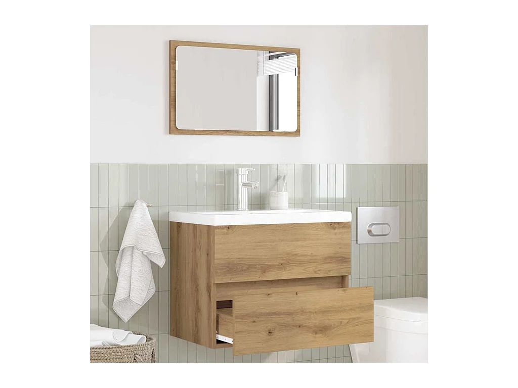 Set de Meubles de Salle de Bain 2 pcs Chêne artisanal