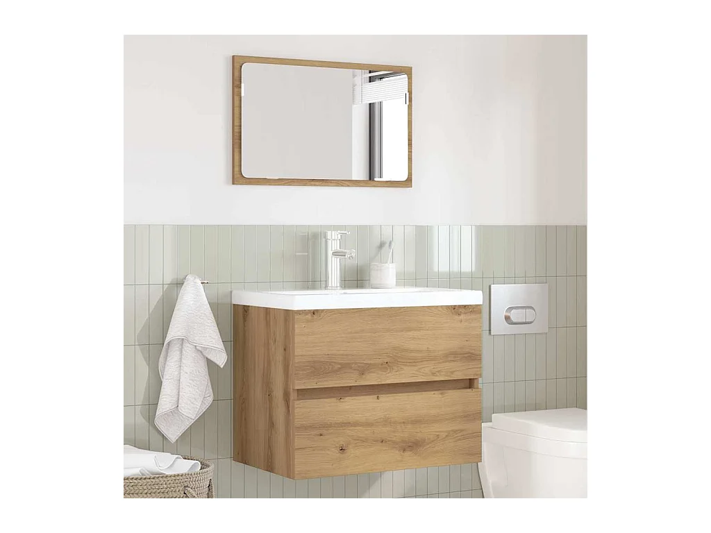 Set de Meubles de Salle de Bain 2 pcs Chêne artisanal