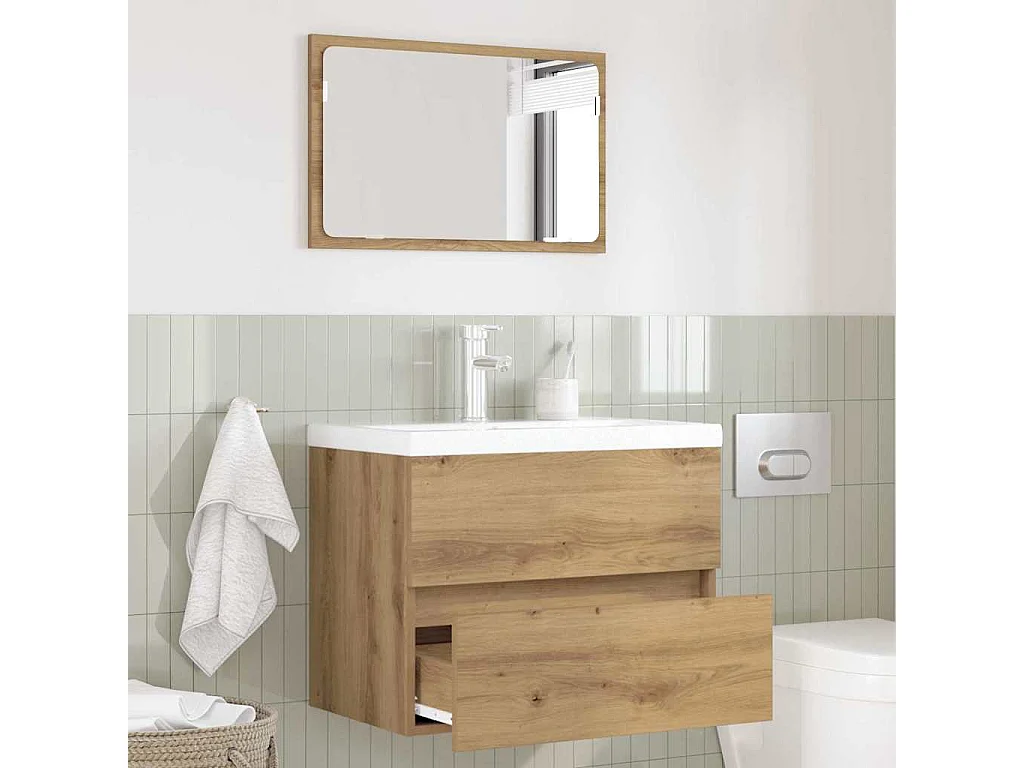 Set di mobili da bagno 2 pezzi in rovere artigianale
