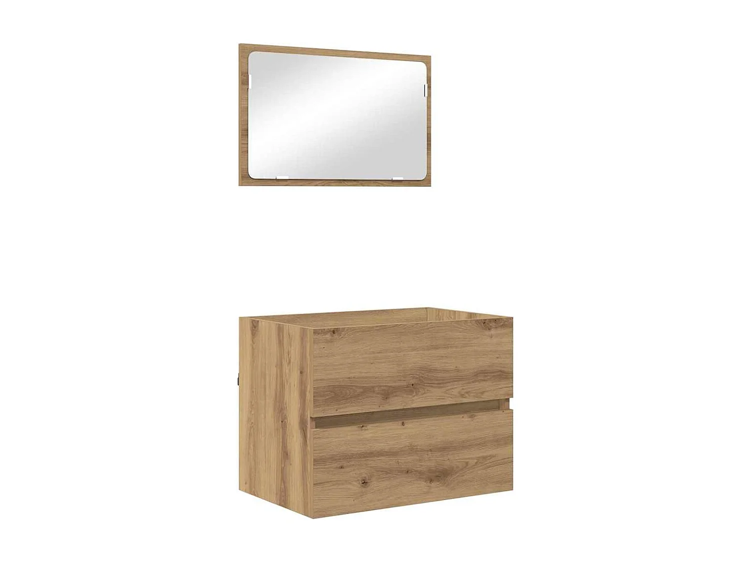 Set di mobili da bagno 2 pezzi in rovere artigianale