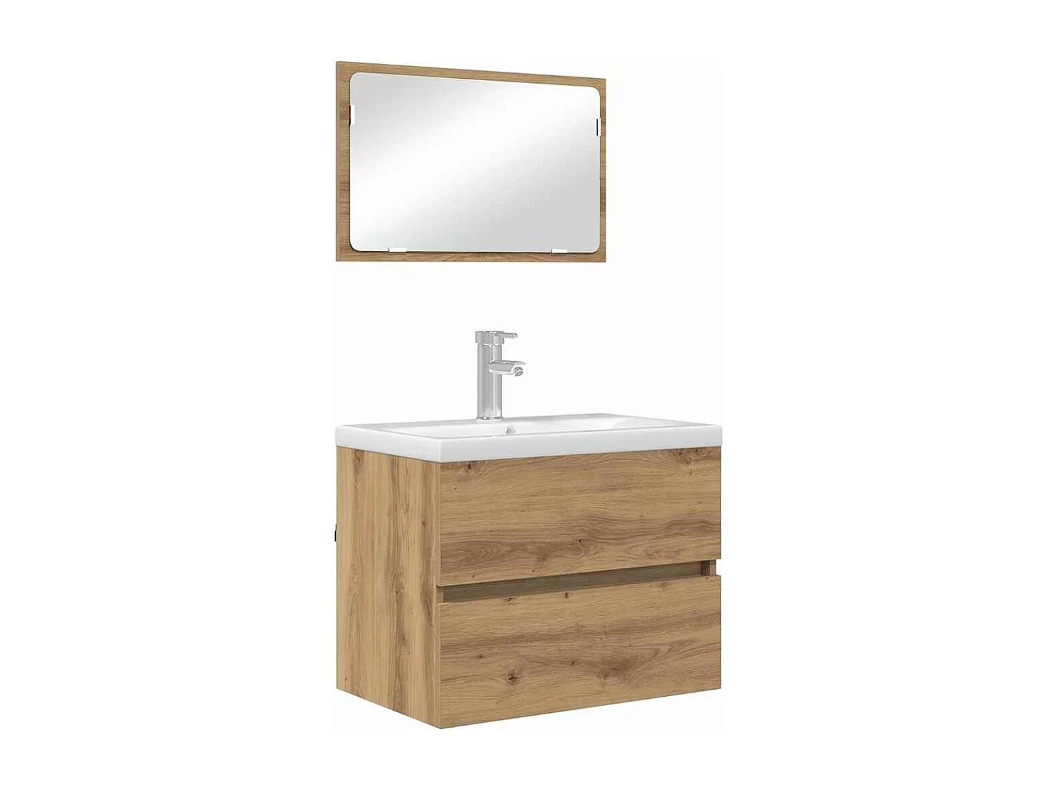 Set di mobili da bagno 2 pezzi in rovere artigianale