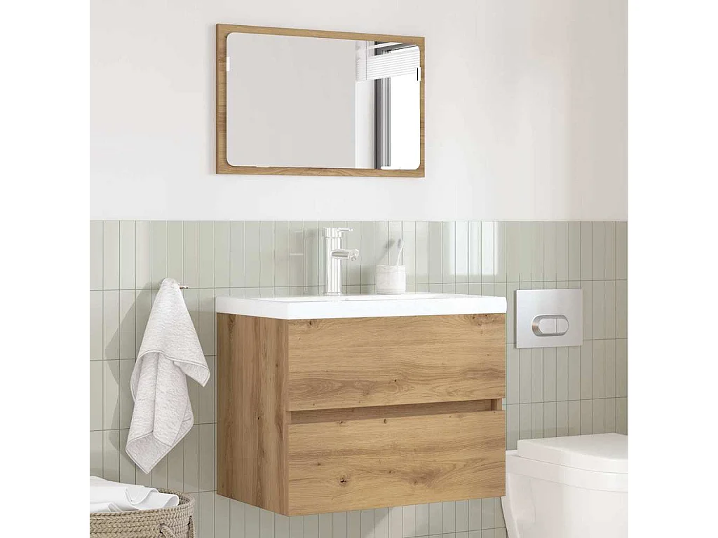 Set di mobili da bagno 2 pezzi in rovere artigianale