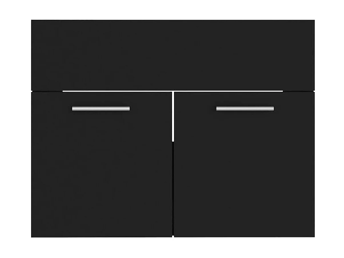 Conjunto de muebles de baño de 2 piezas de madera de ingeniería negra