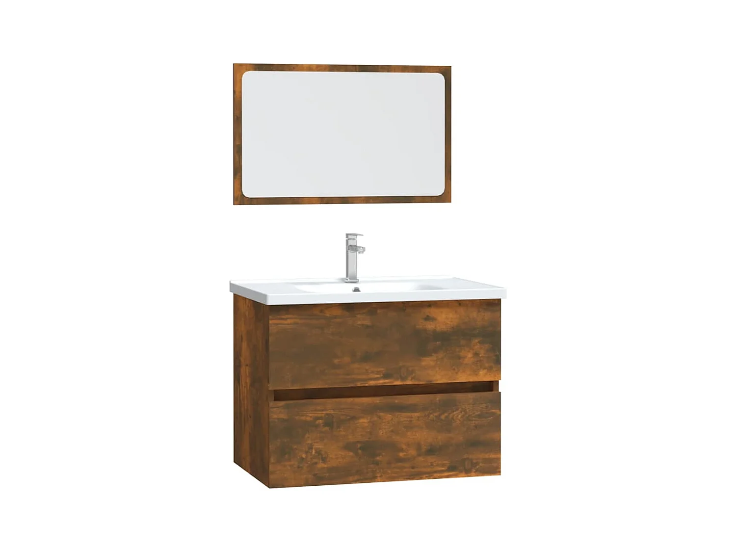 Ensemble de meubles de salle de bain 2 pcs Chêne fumé